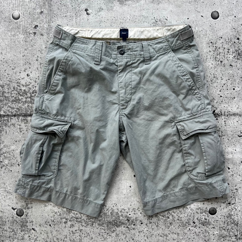 Y2K Gap Shorts Men 31 Grey Green Utility Gorpcore Hiking Cargo Skater Outdoors